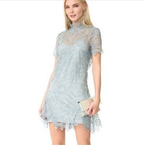 Self Portrait Peep Back Lace Mini Dress - image 1